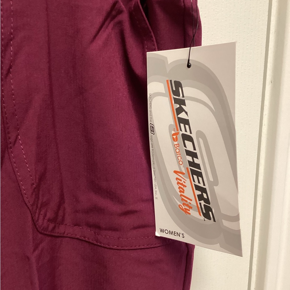 Skechers Barco women’s Srub XL petite pants wine career nurse professional - Picture 6 of 7